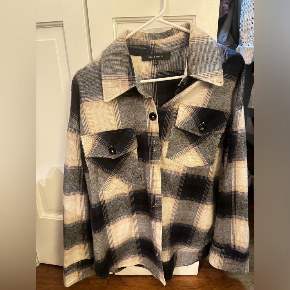 NAVY / WHITE flannel